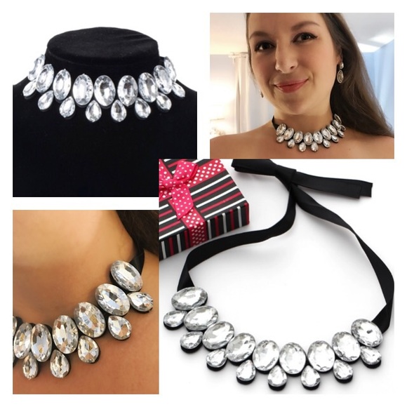 💙💎GRATEFUL💙MAKER💎💙 Jewelry - NEW!💙💎BEAUTIFUL CRYSTAL BLACK RIBBON CHOKER💎💙